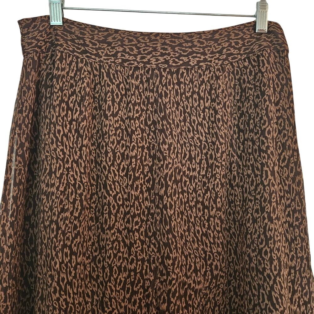 Charter Club Womens Silk Animal Print Midi Skirt Sz 10 Gypsy Fairy Whimsygoth - Picture 2 of 12